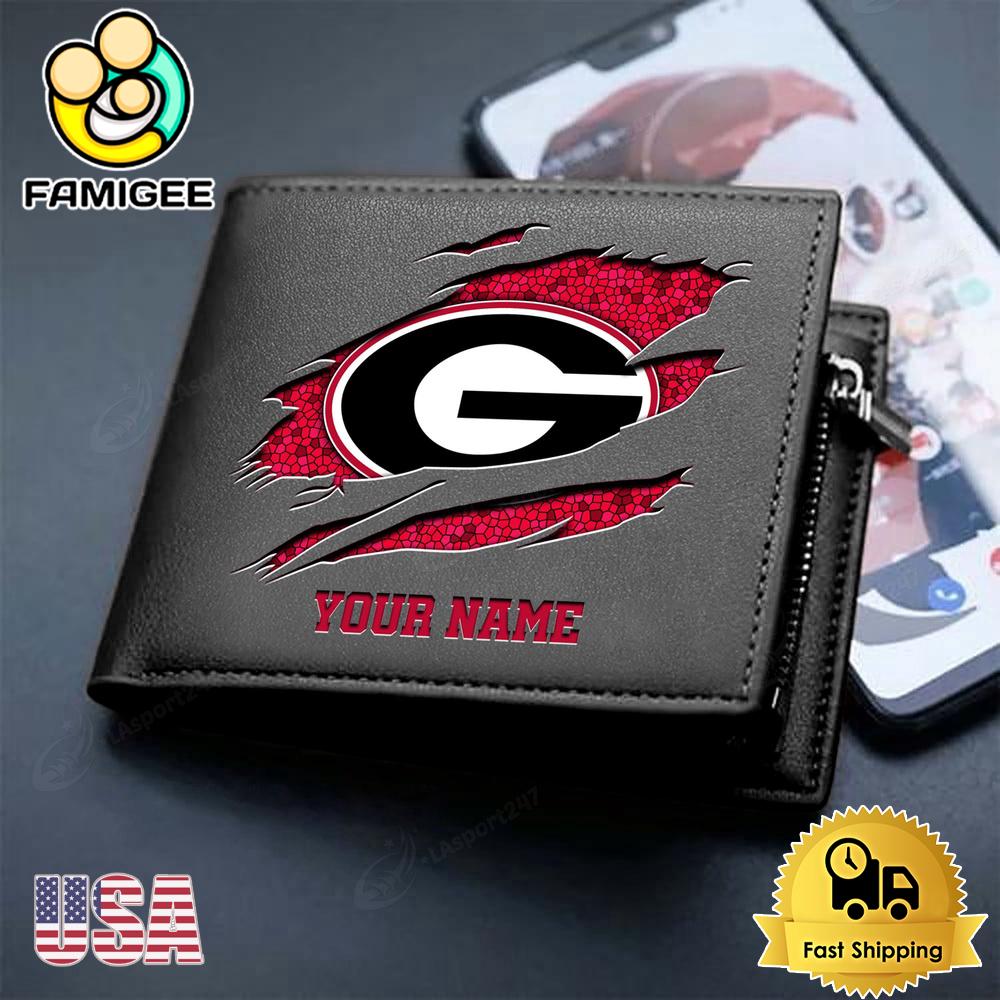 NCAA Georgia Bulldogs Team Logo New Design 2025 Custom Men's Leather Wallet NCAA Georgia Bulldogs Team Logo New Design 2025 Custom Men's Leather Wallet