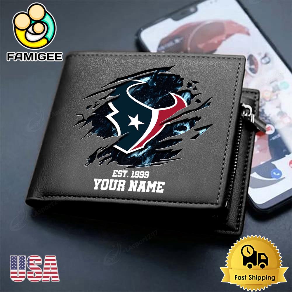 NFL Houston Texans Team Logo New Design 2025 Custom Men's Leather Wallet NFL Houston Texans Team Logo New Design 2025 Custom Men's Leather Wallet