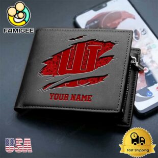 Custom Indiana Hoosiers Team Logo Men's Leather Wallet