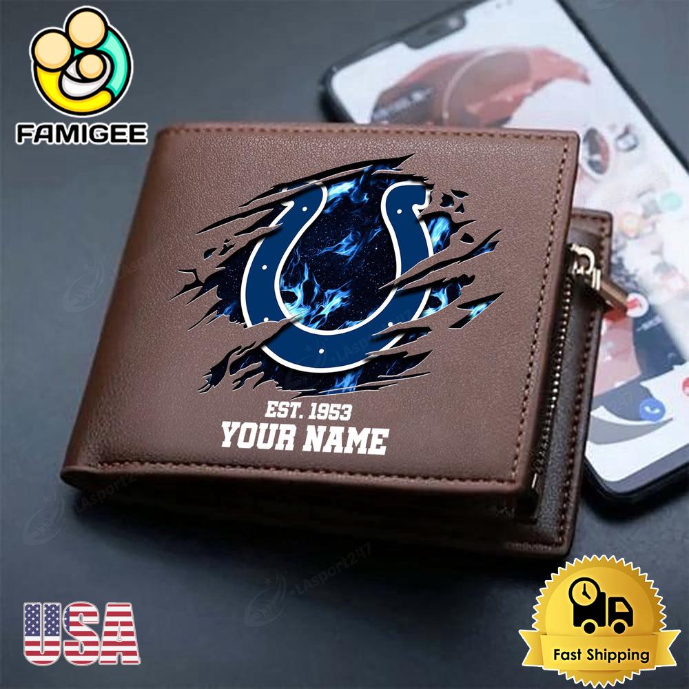 NFL Indianapolis Colts Team Logo New Design 2025 Custom Men's Leather Wallet NFL Indianapolis Colts Team Logo New Design 2025 Custom Men's Leather Wallet