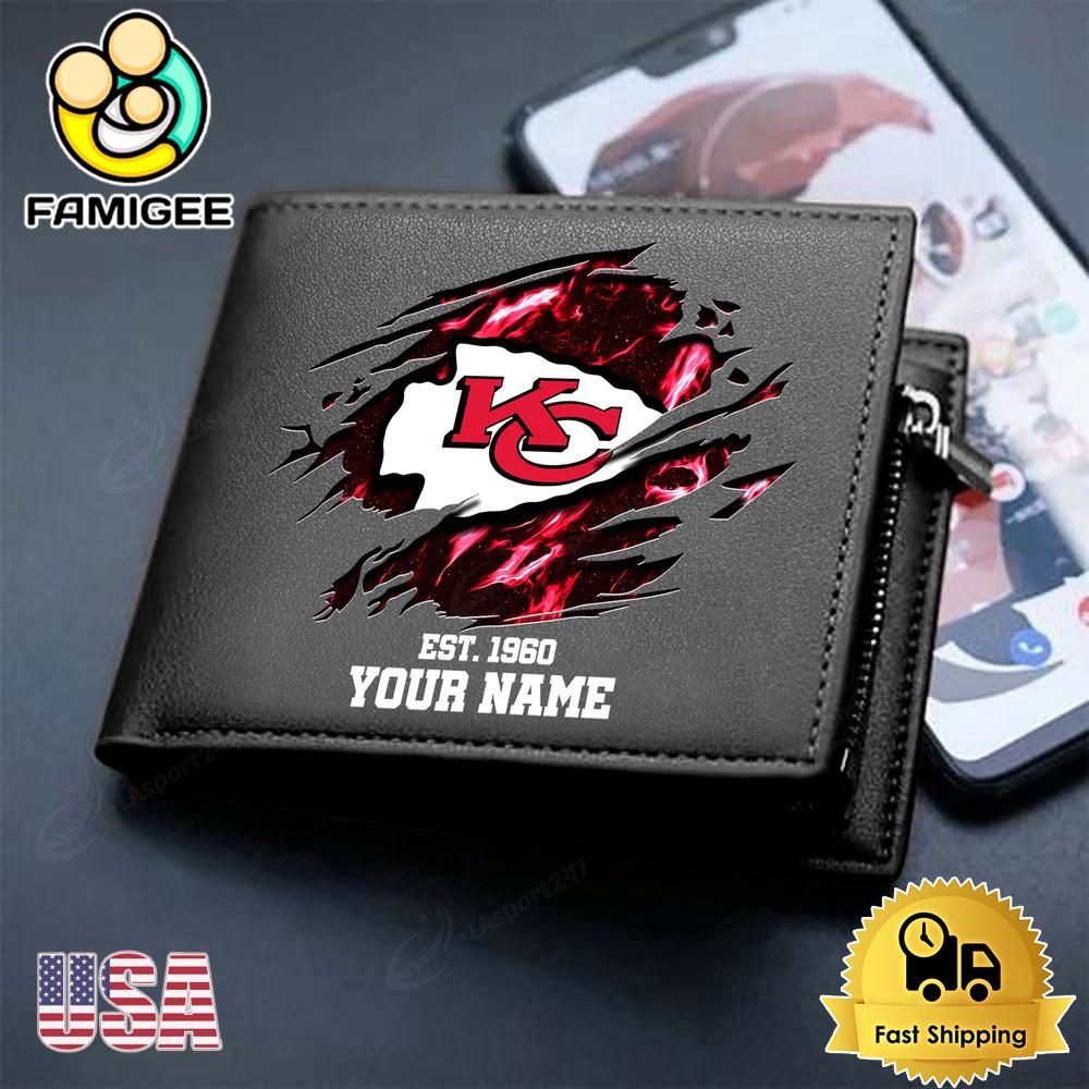 NFL Kansas City Chiefs Team Logo New Design 2025 Custom Men's Leather Wallet NFL Kansas City Chiefs Team Logo New Design 2025 Custom Men's Leather Wallet