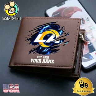 Custom Los Angeles Rams Team Logo Men's Leather Wallet