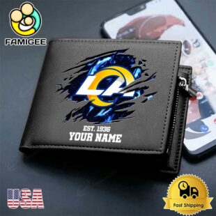 Custom Los Angeles Rams Team Logo Men's Leather Wallet