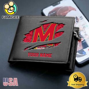Custom Maryland Terrapins Team Logo Men's Leather Wallet