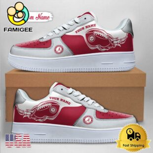 Custom NCAA Alabama Crimson Tide Air Force 1 Shoes With New Team Logo