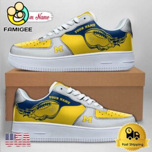 Custom NCAA Michigan Wolverines Air Force 1 Shoes With New Team Logo