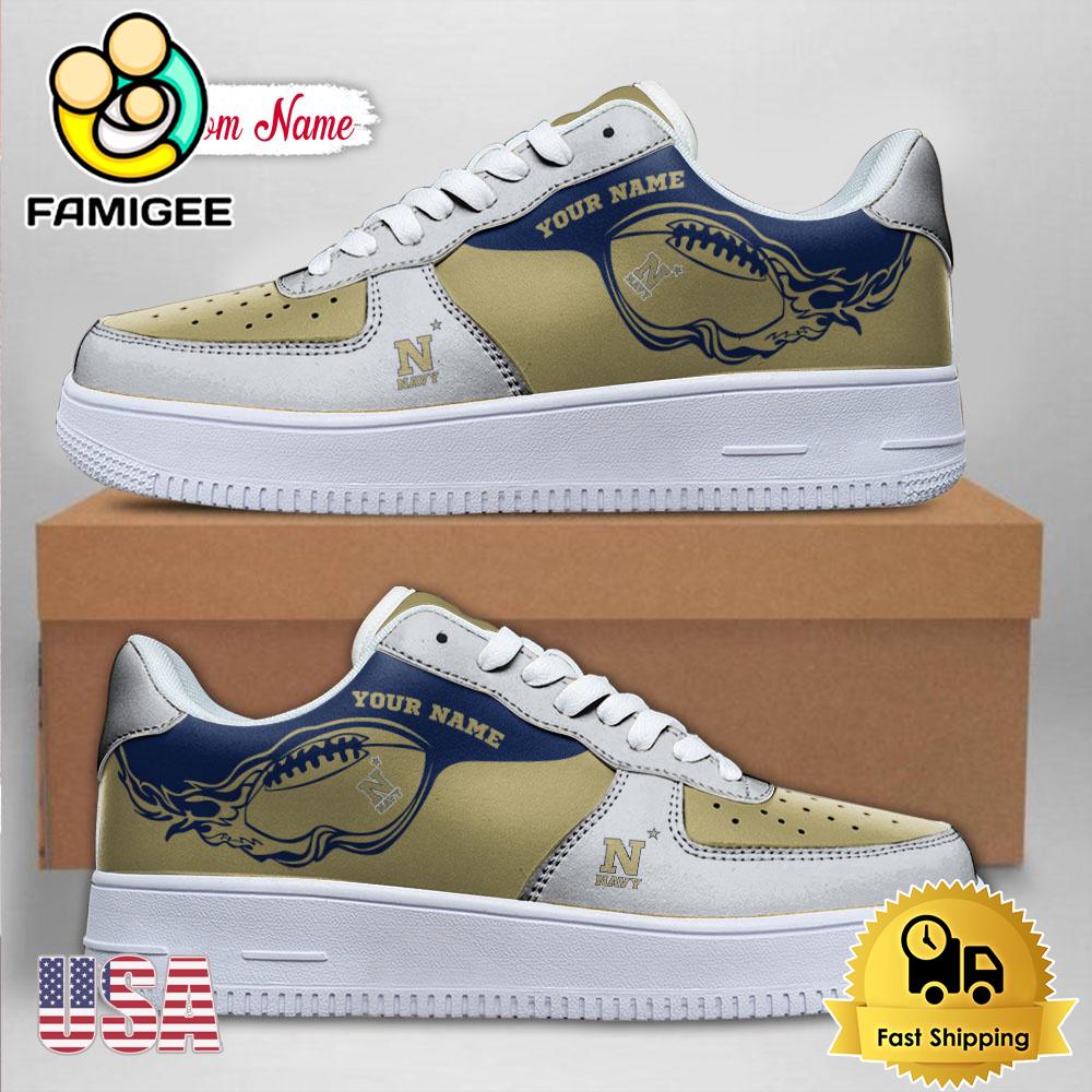 Custom NCAA Navy Midshipmen Air Force 1 Shoes With New Team Logo Custom NCAA Navy Midshipmen Air Force 1 Shoes With New Team Logo