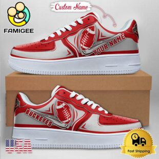 Custom NCAA Ohio State Buckeyes Air Force 1 Shoes With New Team Logo