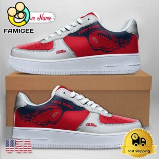 Custom NCAA Ole Miss Rebels Air Force 1 Shoes With New Team Logo