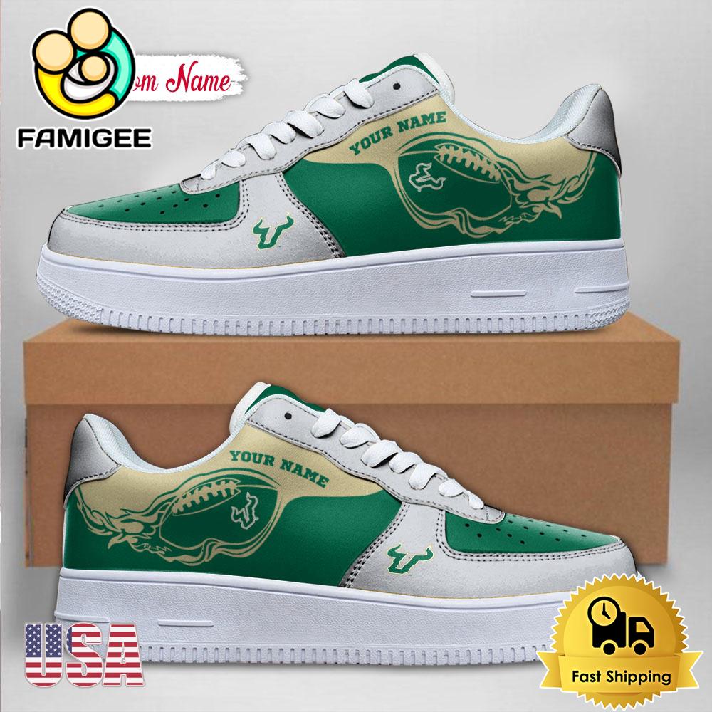 Custom NCAA South Florida Bulls Air Force 1 Shoes With New Team Logo Custom NCAA South Florida Bulls Air Force 1 Shoes With New Team Logo