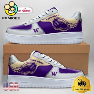 Custom NCAA Washington Huskies Air Force 1 Shoes With New Team Logo