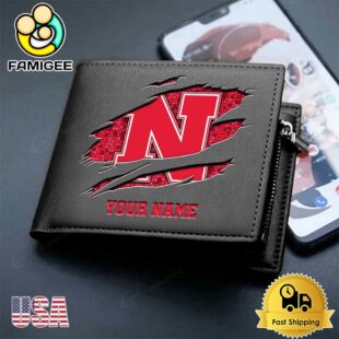 Custom Nebraska Cornhuskers Team Logo Men's Leather Wallet