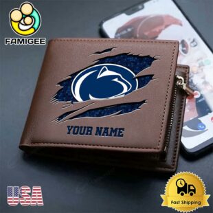Custom Penn State Nittany Lions Team Logo Men's Leather Wallet
