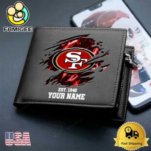 Custom San Francisco 49ers Team Logo Men's Leather Wallet