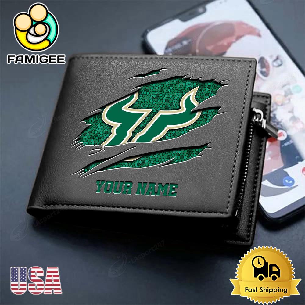 NCAA South Florida Bulls Team Logo New Design 2025 Custom Men's Leather Wallet NCAA South Florida Bulls Team Logo New Design 2025 Custom Men's Leather Wallet