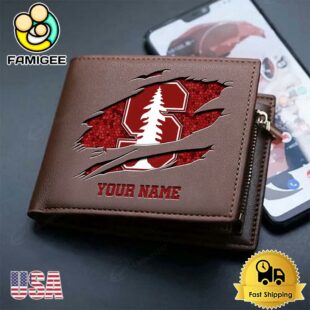 Custom Stanford Cardinal Team Logo Men's Leather Wallet