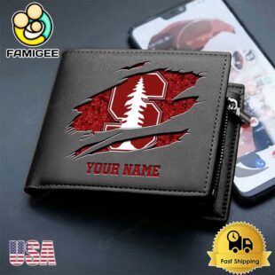 Custom Stanford Cardinal Team Logo Men's Leather Wallet