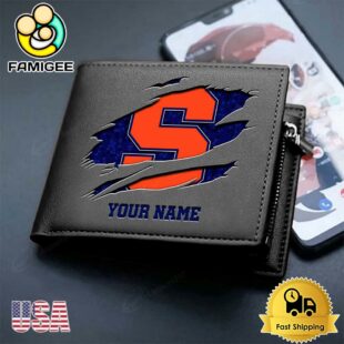 Custom Syracuse Orange Team Logo Men's Leather Wallet