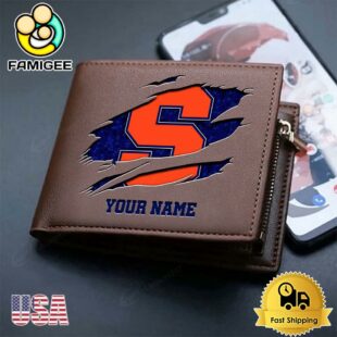 Custom Syracuse Orange Team Logo Men's Leather Wallet