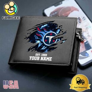 Custom Tennessee Titans Team Logo Men's Leather Wallet