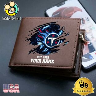 Custom Tennessee Titans Team Logo Men's Leather Wallet