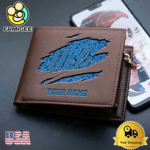 Custom UCLA Bruins Team Logo Men's Leather Wallet