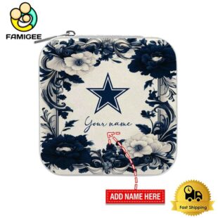Dallas Cowboys Custom Name Flower Frame Pattern Jewelry Box