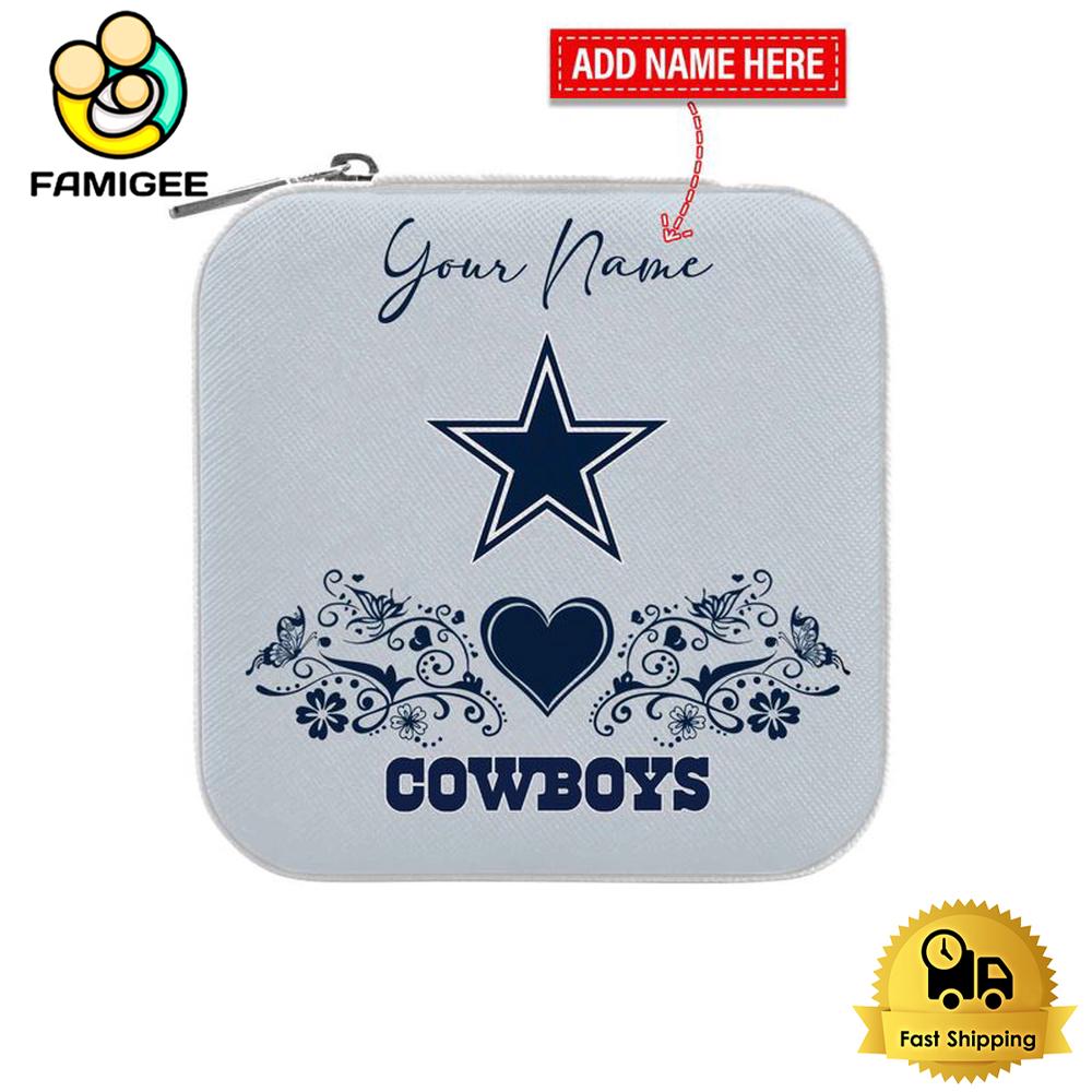 Dallas Cowboys Custom Name Heart Pattern Jewelry Box , Happy Mothers Day Gift Dallas Cowboys Custom Name Heart Pattern Jewelry Box , Happy Mothers Day Gift