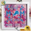 Detroit Lions Colors Square Custom Name Flower Shadow Box, Gift For Mother's Day