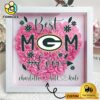 Green Bay Packers Colors Heart Custom Name Flower Shadow Box, Gift For Mother's Day