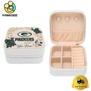 Green Bay Packers Custom Name Flower Gathering Pattern Jewelry Box
