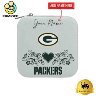Green Bay Packers Custom Name Heart Pattern Jewelry Box