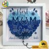 Indianapolis Colts Ombre Blue Custom Name Flower Shadow Box, Gift For Mother's Day