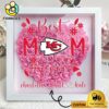 Kansas City Chiefs Colors Heart Custom Name Flower Shadow Box, Gift For Mother's Day