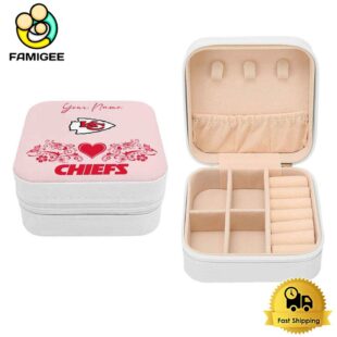 Kansas City Chiefs Custom Name Heart Pattern Jewelry Box
