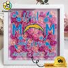 Los Angeles Chargers Colors Square Custom Name Flower Shadow Box, Gift For Mother's Day