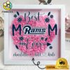 Los Angeles Rams Colors Heart Custom Name Flower Shadow Box, Gift For Mother's Day