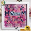 Los Angeles Rams Colors Square Custom Name Flower Shadow Box, Gift For Mother's Day