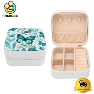 Miami Dolphins Custom Name Beautiful Butterfly Jewelry Box
