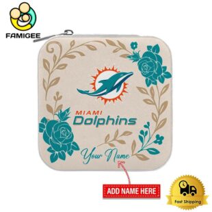 Miami Dolphins Custom Name Flower Gathering Pattern Jewelry Box