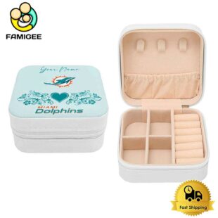 Miami Dolphins Custom Name Heart Pattern Jewelry Box