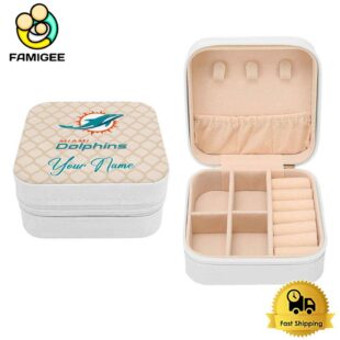 Miami Dolphins Custom Name Pattern Jewelry Box