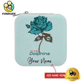 Miami Dolphins Custom Name Rose Jewelry Box