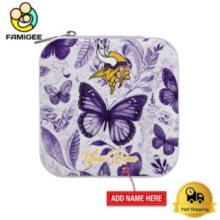 Minnesota Vikings Custom Name Beautiful Butterfly Jewelry Box