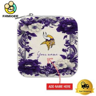 Minnesota Vikings Custom Name Flower Frame Pattern Jewelry Box