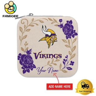 Minnesota Vikings Custom Name Flower Gathering Pattern Jewelry Box