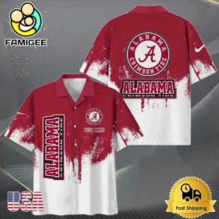 NCAA Alabama Crimson Tide Custom Paint Splatter Logo Hawaiian Shirt