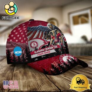NCAA Alabama Crimson Tide Mascot Logo Custom Name Baseball Cap