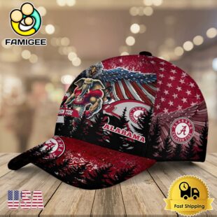 NCAA Alabama Crimson Tide Mascot Logo Custom Name Baseball Cap