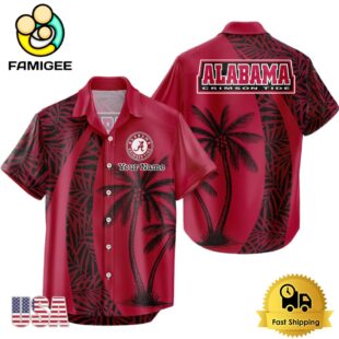NCAA Alabama Crimson Tide Palm Tree Logo Custom Hawaiian Shirt